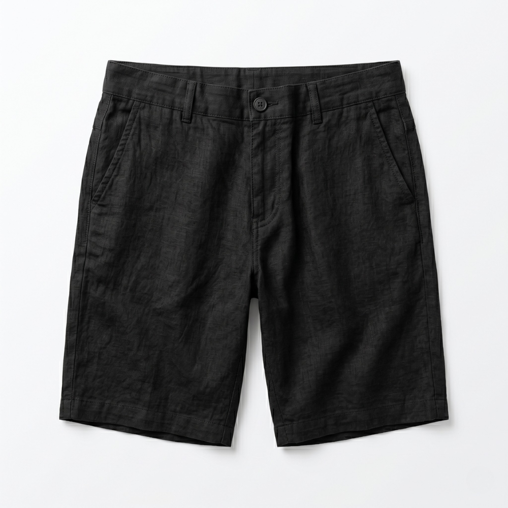 Shoreline Linen Shorts Black
