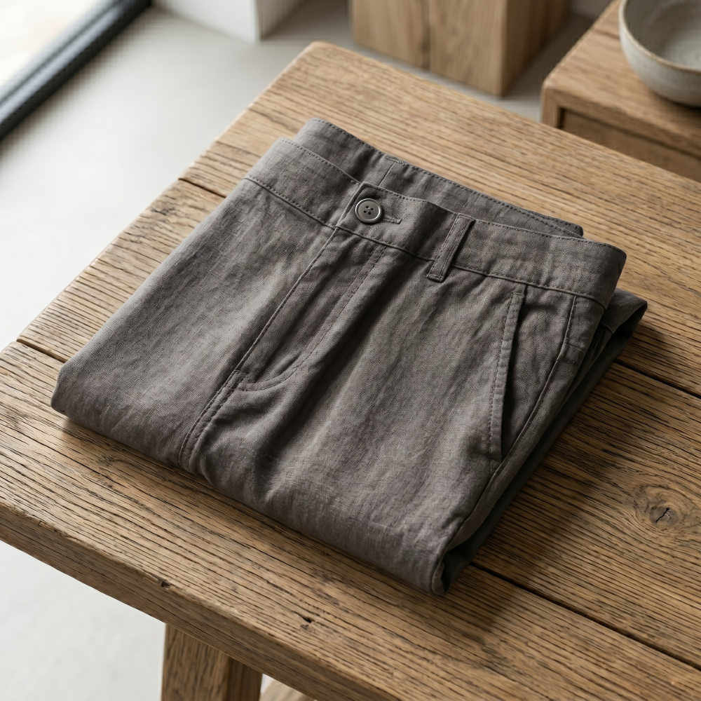 Shoreline Linen Shorts Gray